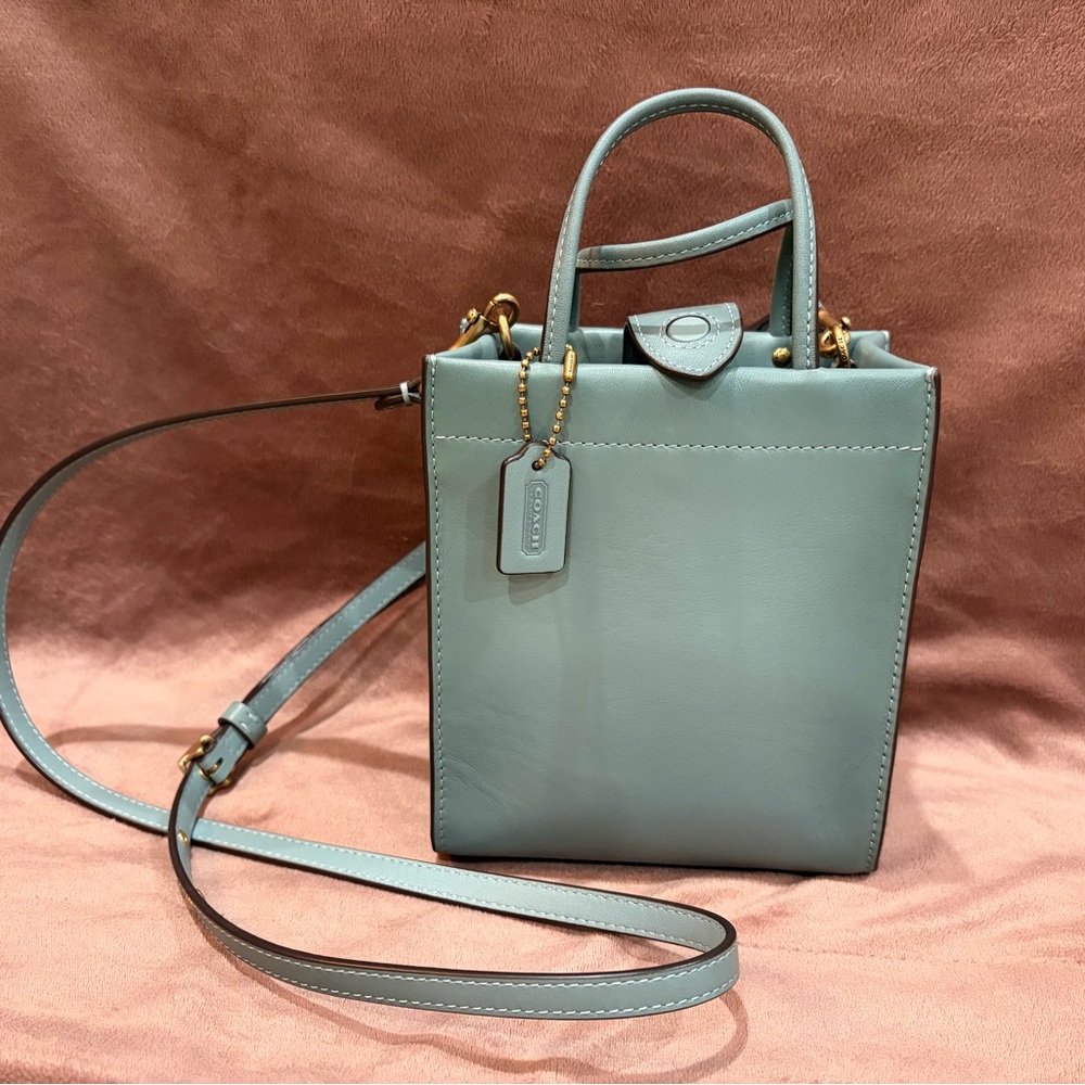 Coach Mini Crossbody Tote - Dusty Blue